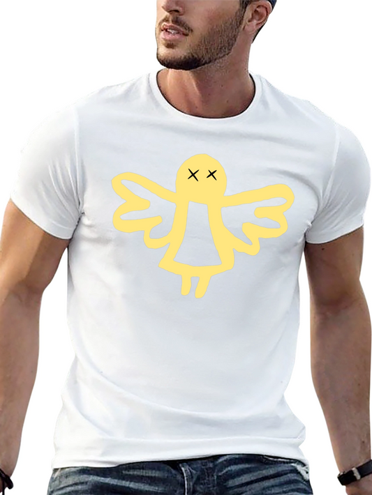 Black T-Shirt with Angel Graphic