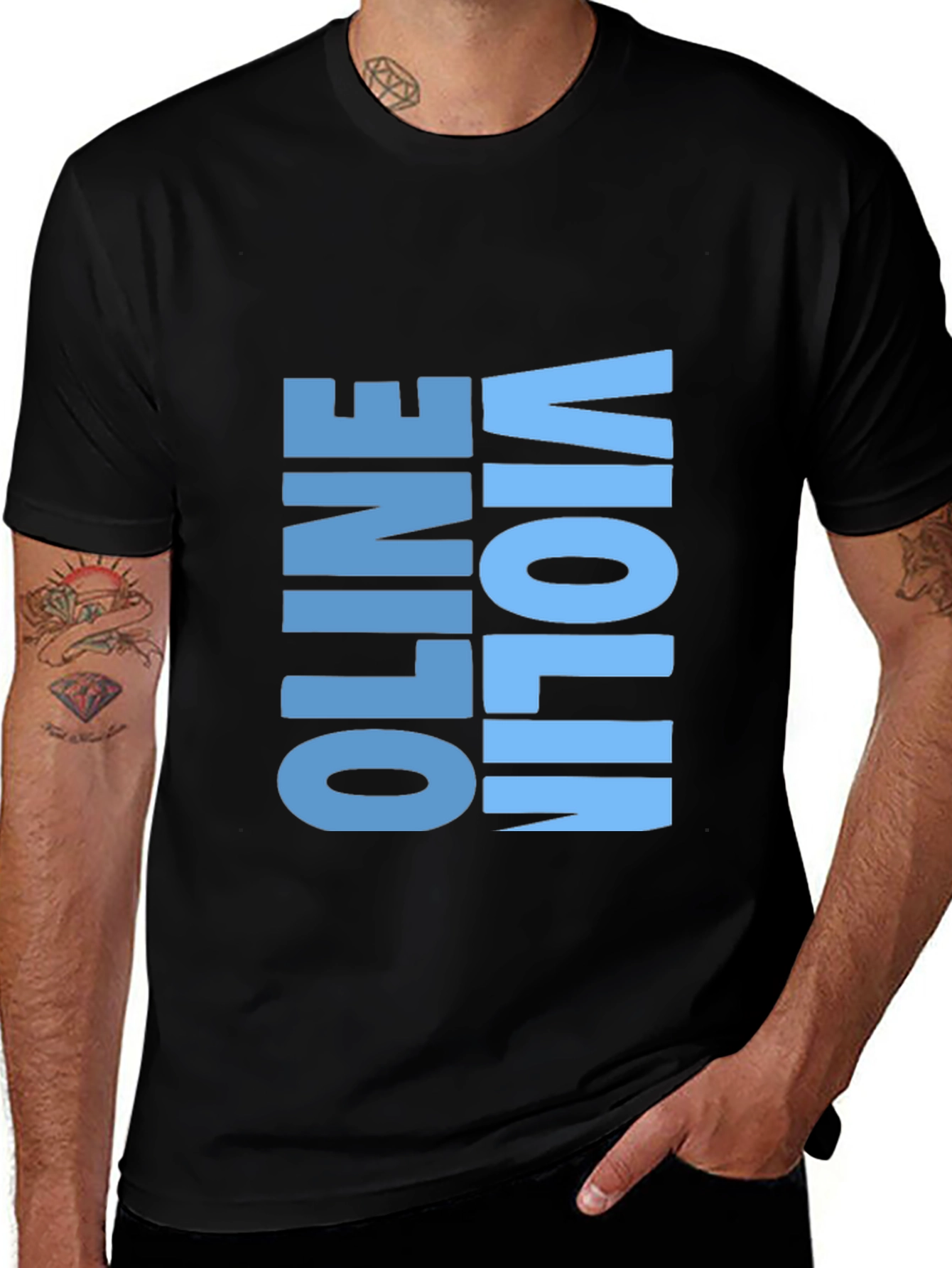 Online Violinist Black T-Shirt