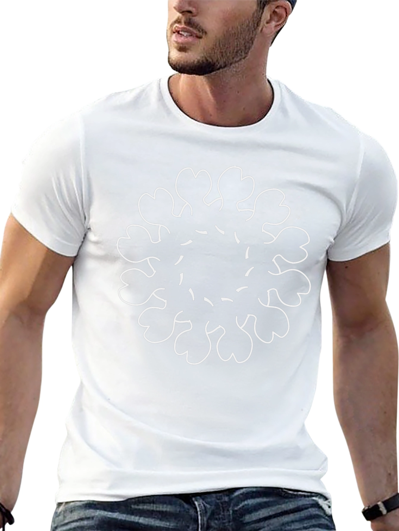 Abstract Floral Print Black T-Shirt
