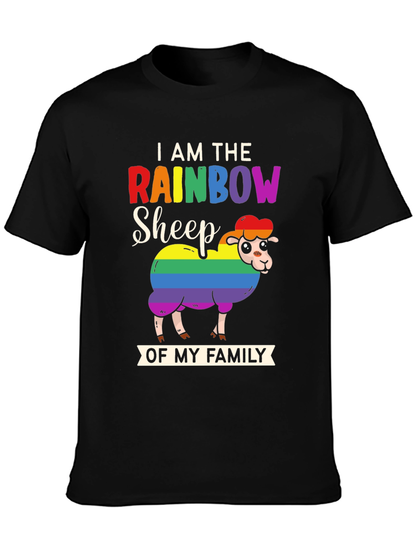 Rainbow Sheep Family T-Shirt LGBTQ Pride
