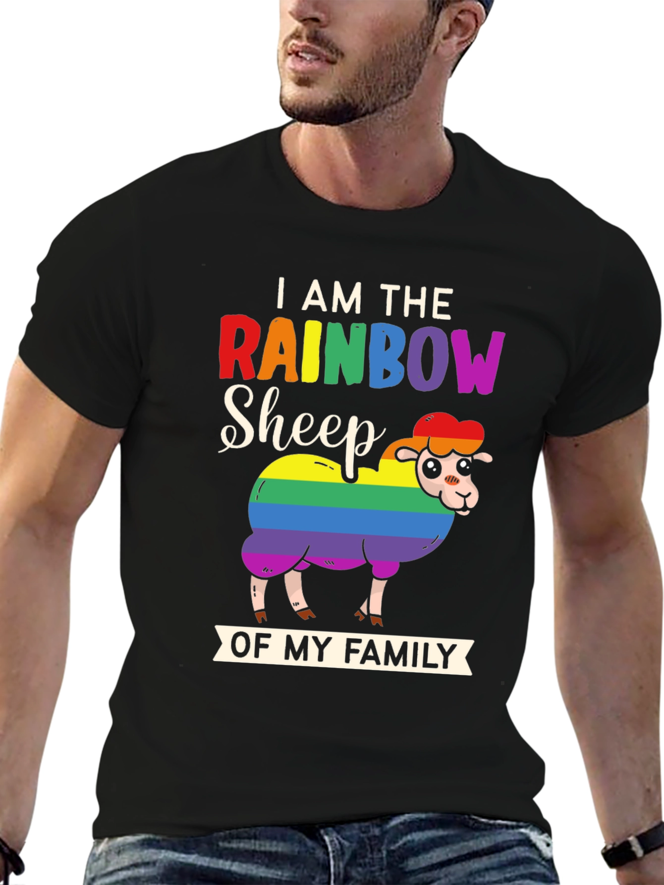 Rainbow Sheep Family T-Shirt LGBTQ Pride