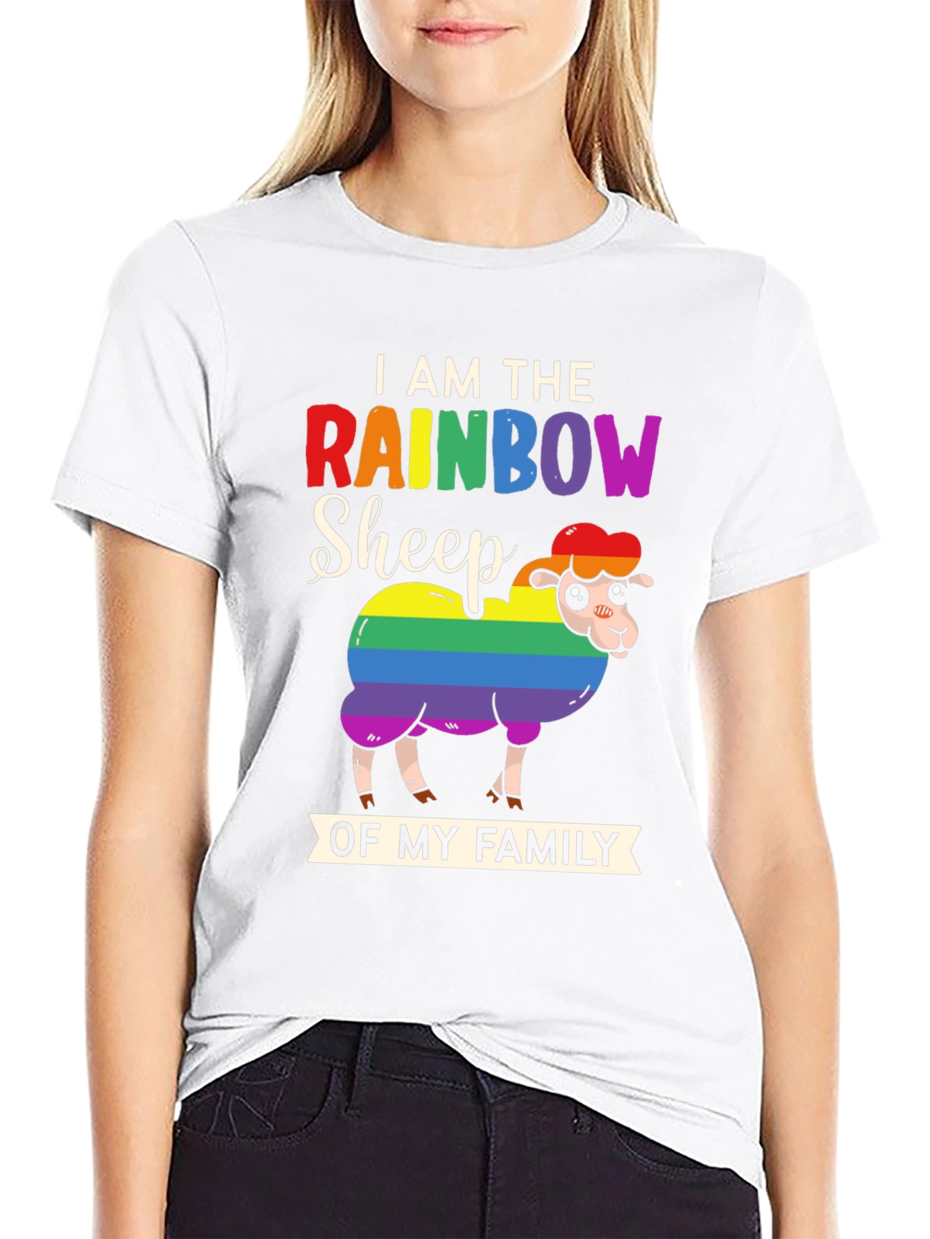 Rainbow Sheep Family T-Shirt LGBTQ Pride