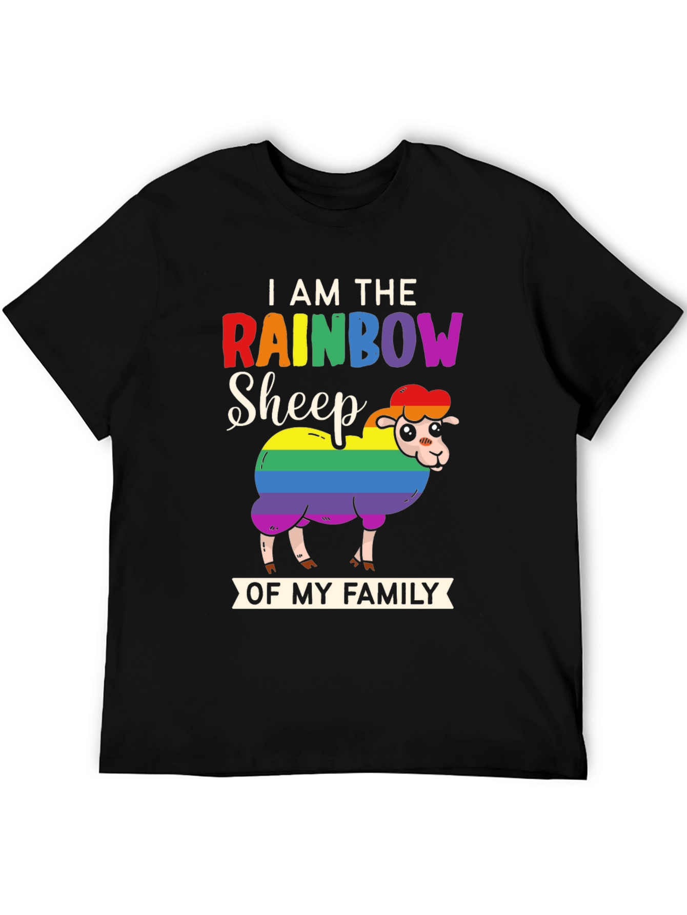 Rainbow Sheep Family T-Shirt LGBTQ Pride