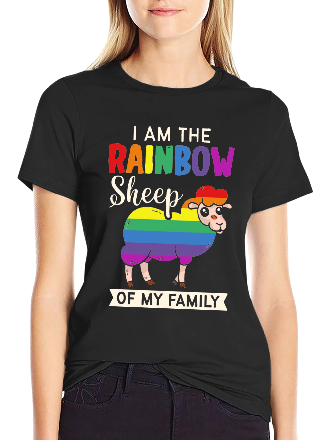Rainbow Sheep Family T-Shirt LGBTQ Pride