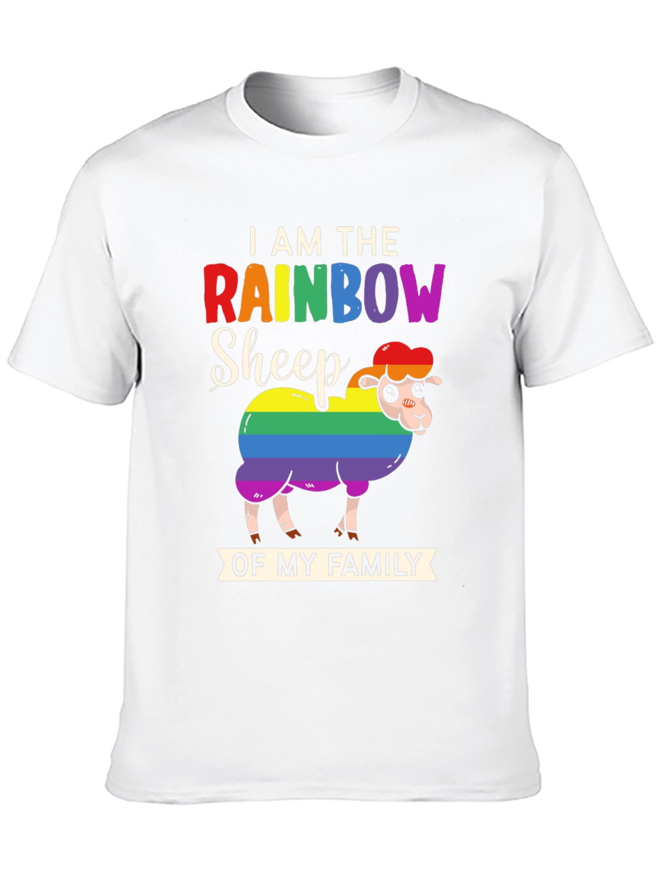 Rainbow Sheep Family T-Shirt LGBTQ Pride