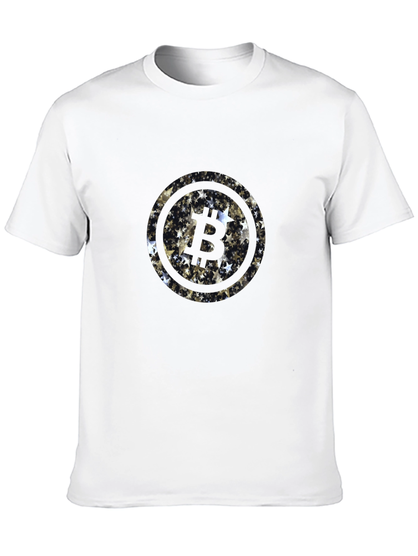 Bitcoin Stars Graphic Tee - Black Crypto T-Shirt
