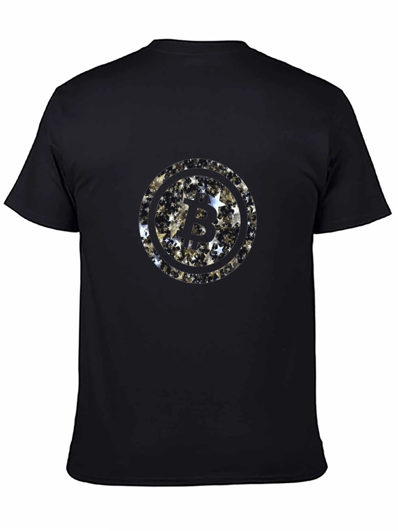 Bitcoin Stars Graphic Tee - Black Crypto T-Shirt