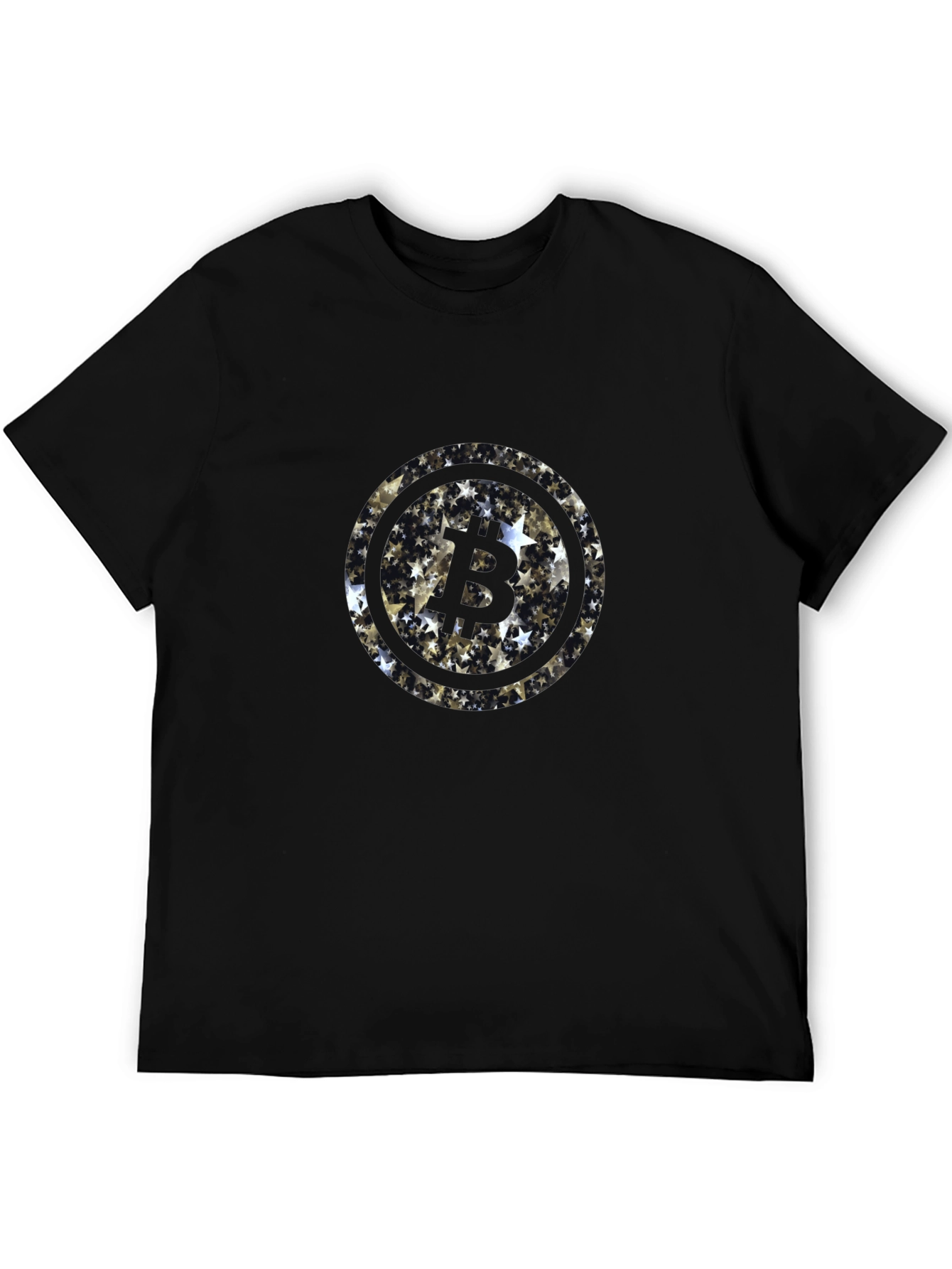 Bitcoin Stars Graphic Tee - Black Crypto T-Shirt