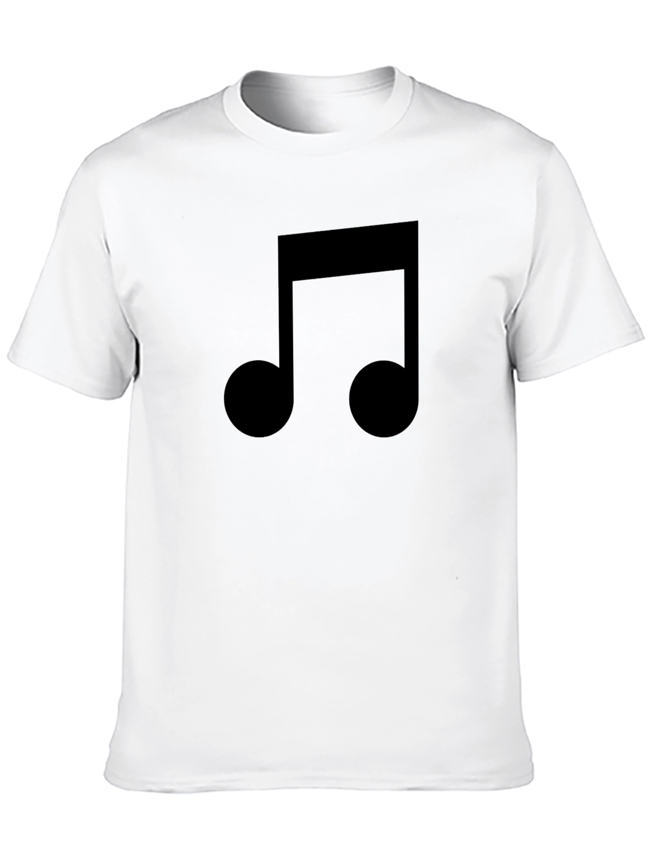 Musical Note Graphic Tee - Black Casual Cotton T-Shirt