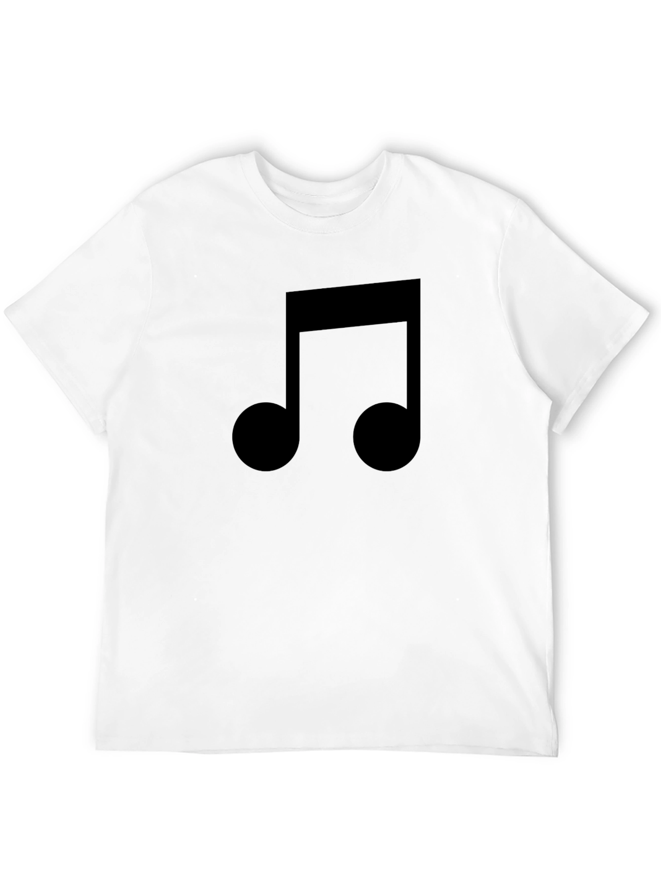 Musical Note Graphic Tee - Black Casual Cotton T-Shirt