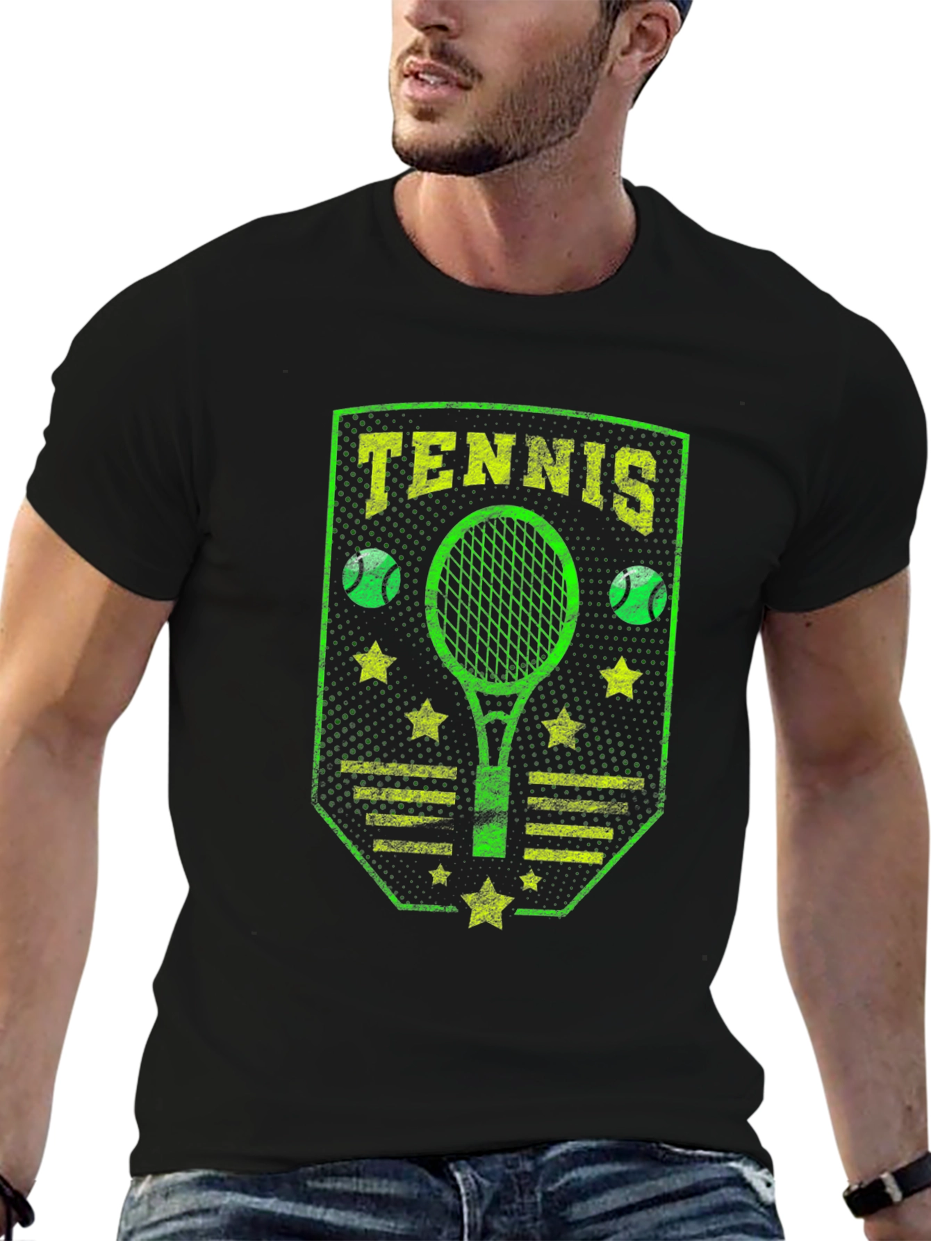 Tennis Racket Graphic Tee - Sporty Style