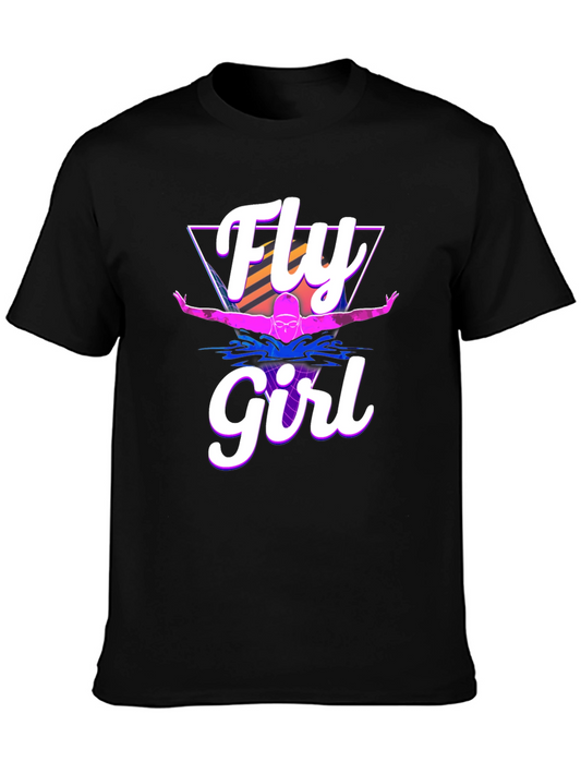 Fly Girl Retro Swimmer T-Shirt - Cool 80s Style Tee