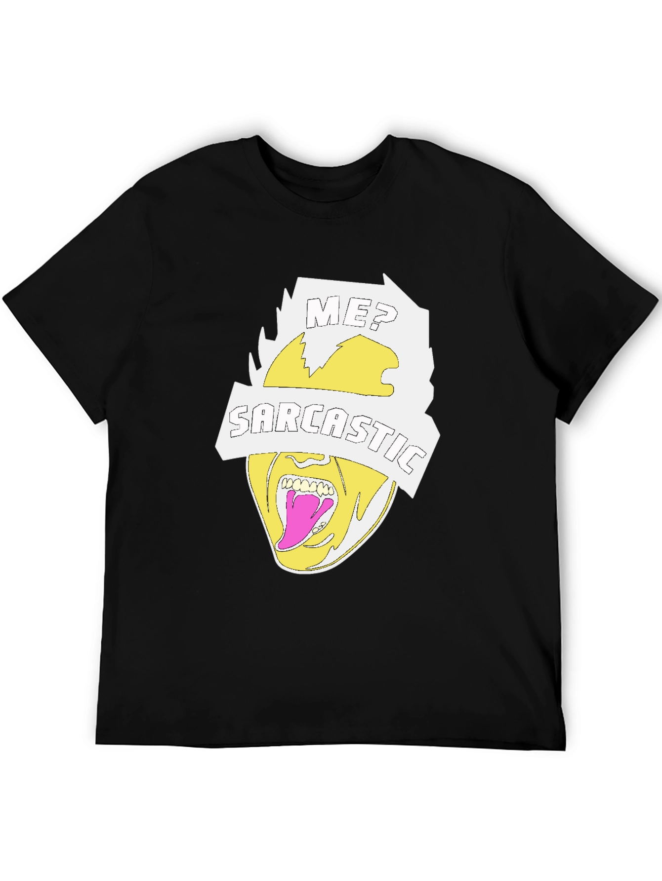 Sarcastic Graphic Tee - Black Crew Neck T-Shirt
