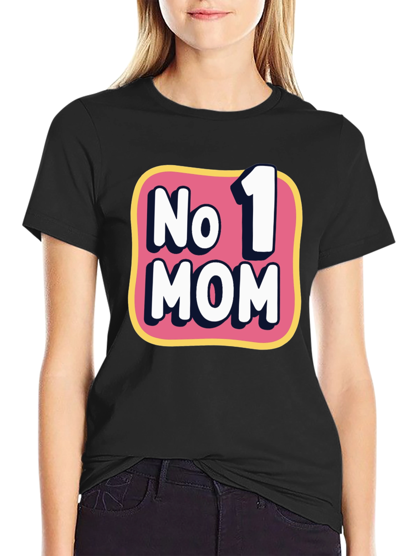No. 1 Mom Graphic T-Shirt - Black