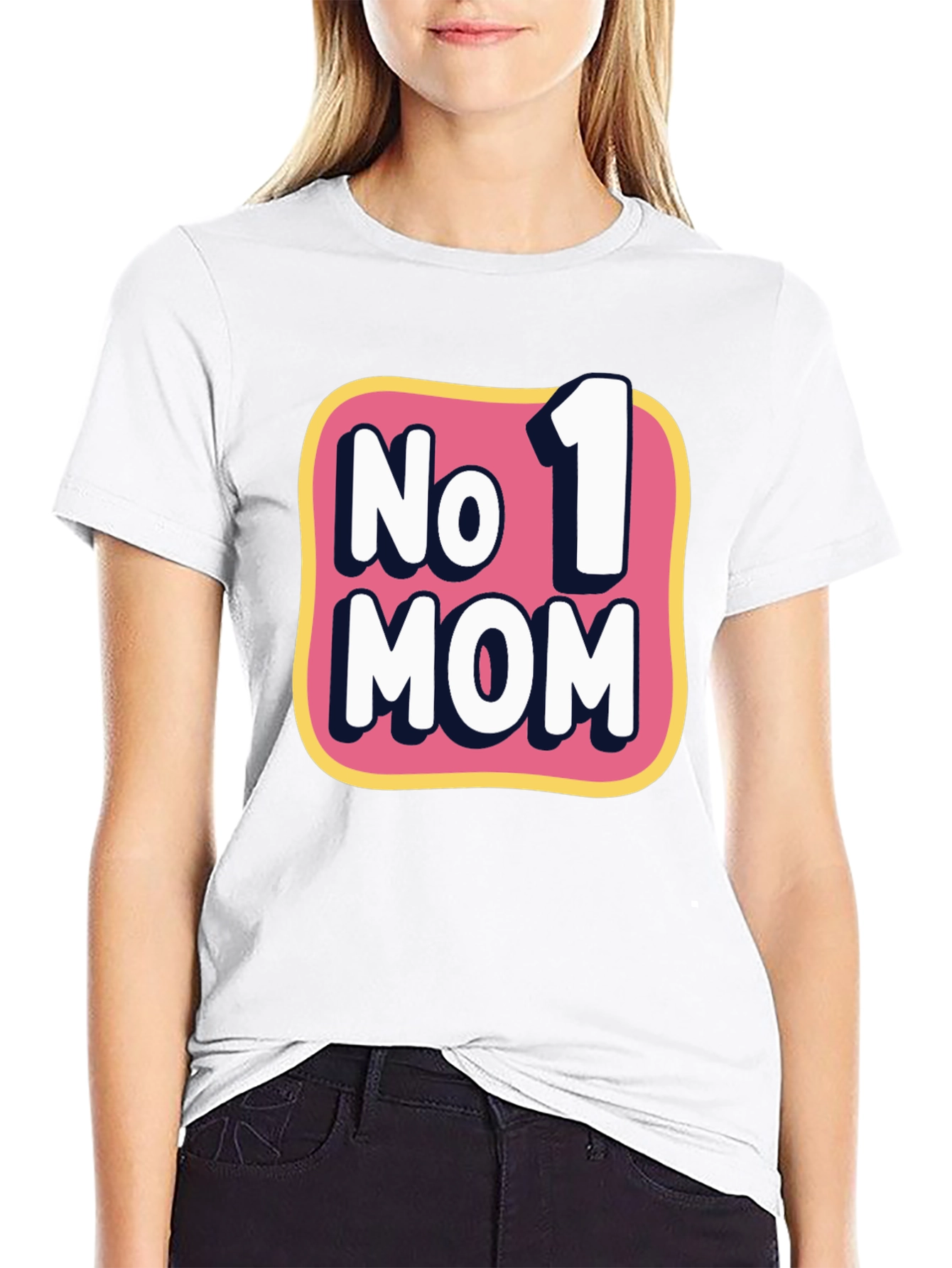 No. 1 Mom Graphic T-Shirt - Black