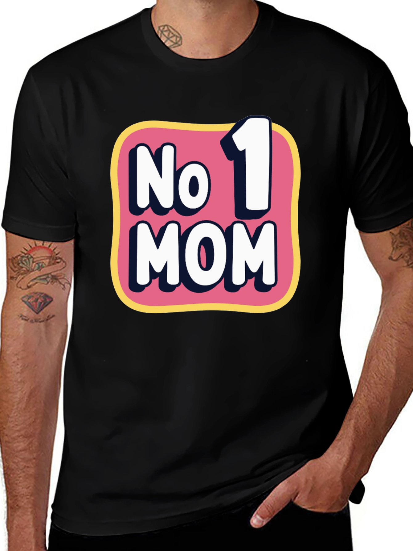 No. 1 Mom Graphic T-Shirt - Black