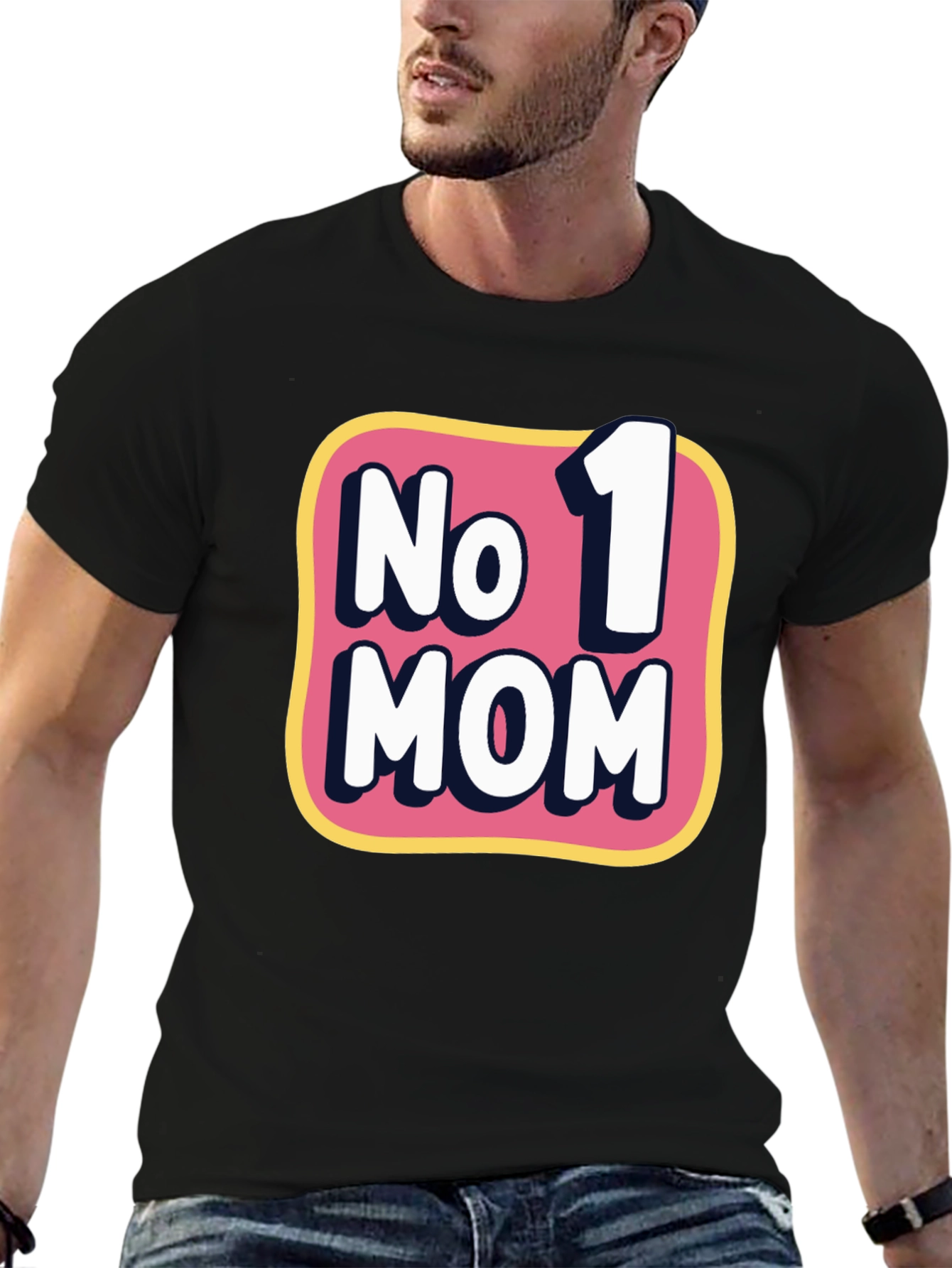 No. 1 Mom Graphic T-Shirt - Black