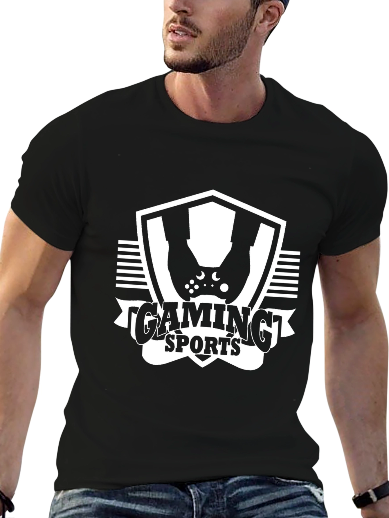 Gaming Sports Graphic T-Shirt - Black