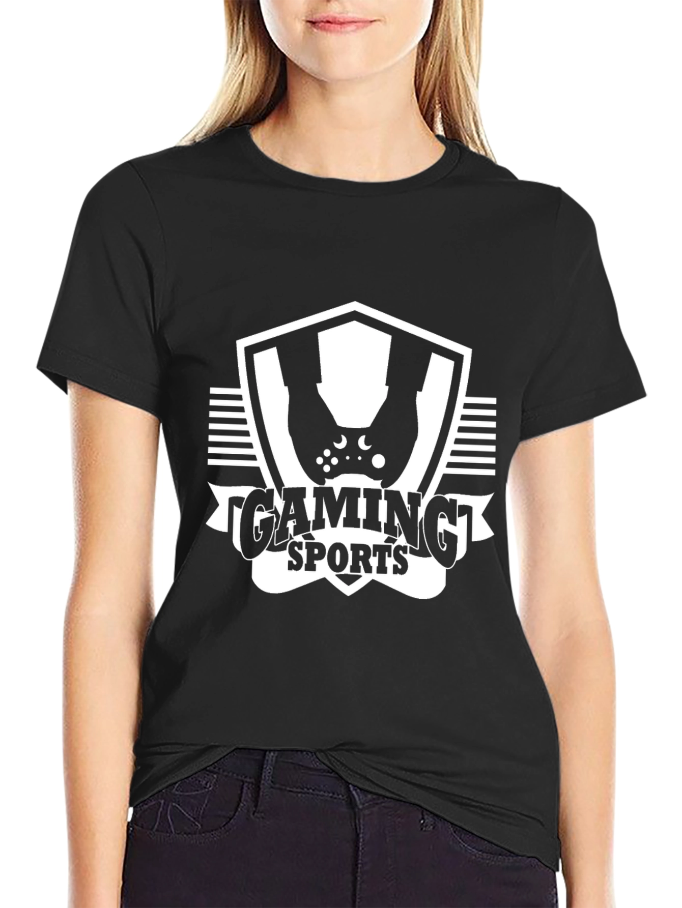 Gaming Sports Graphic T-Shirt - Black