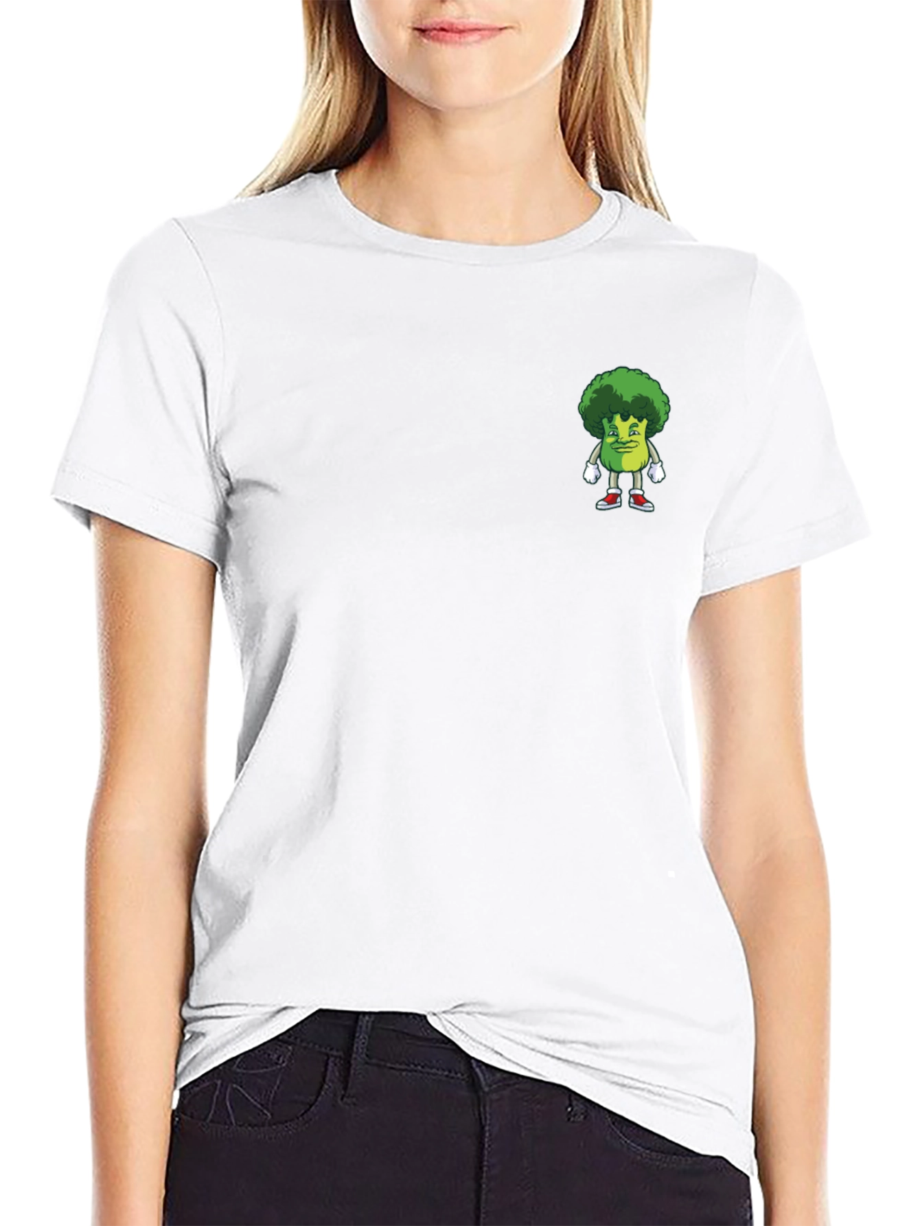 Broccoli Character Graphic Tee - Black