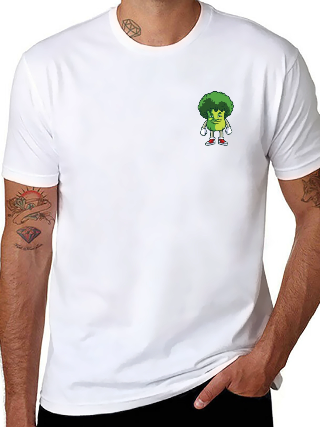 Broccoli Character Graphic Tee - Black