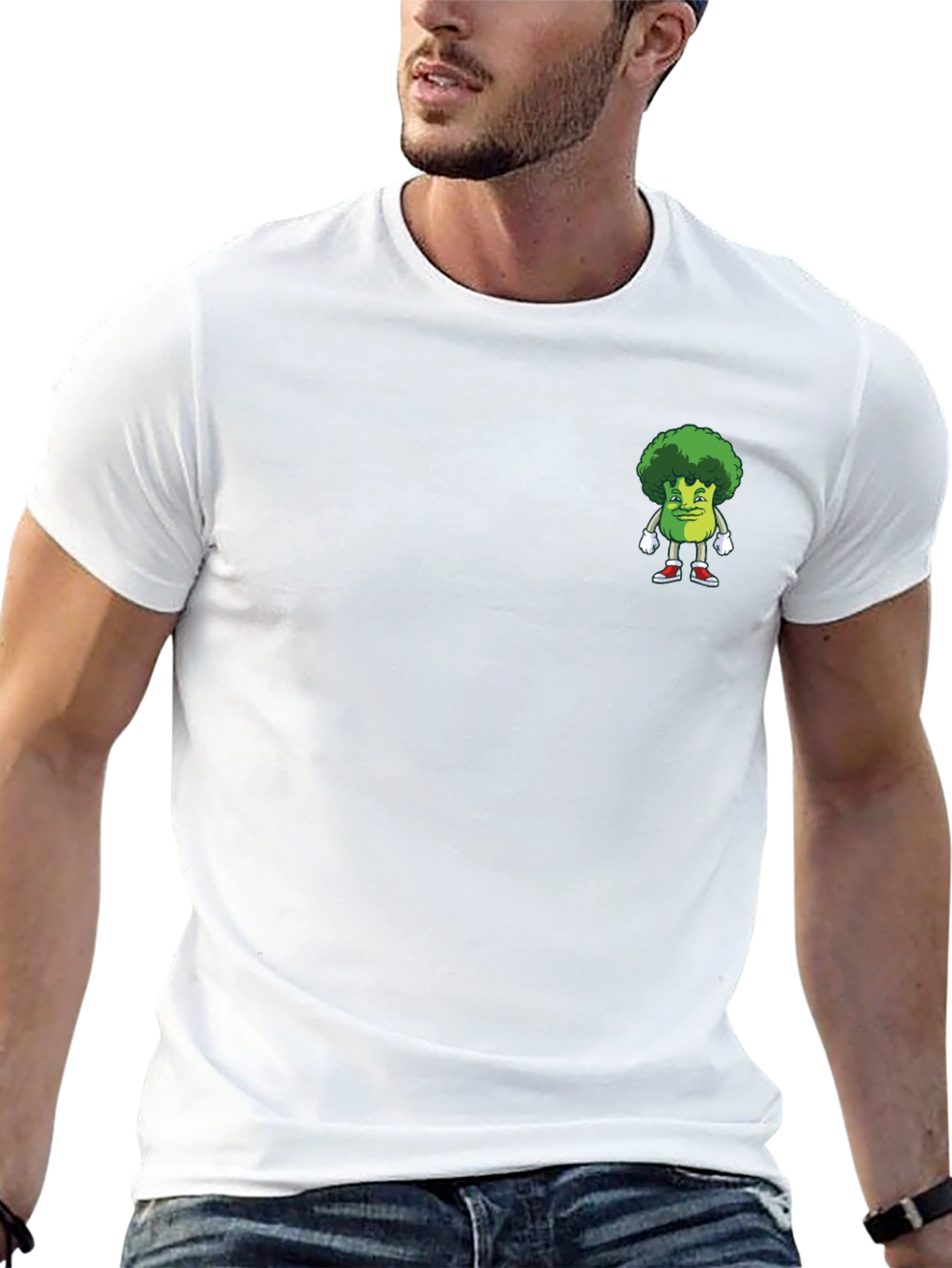 Broccoli Character Graphic Tee - Black