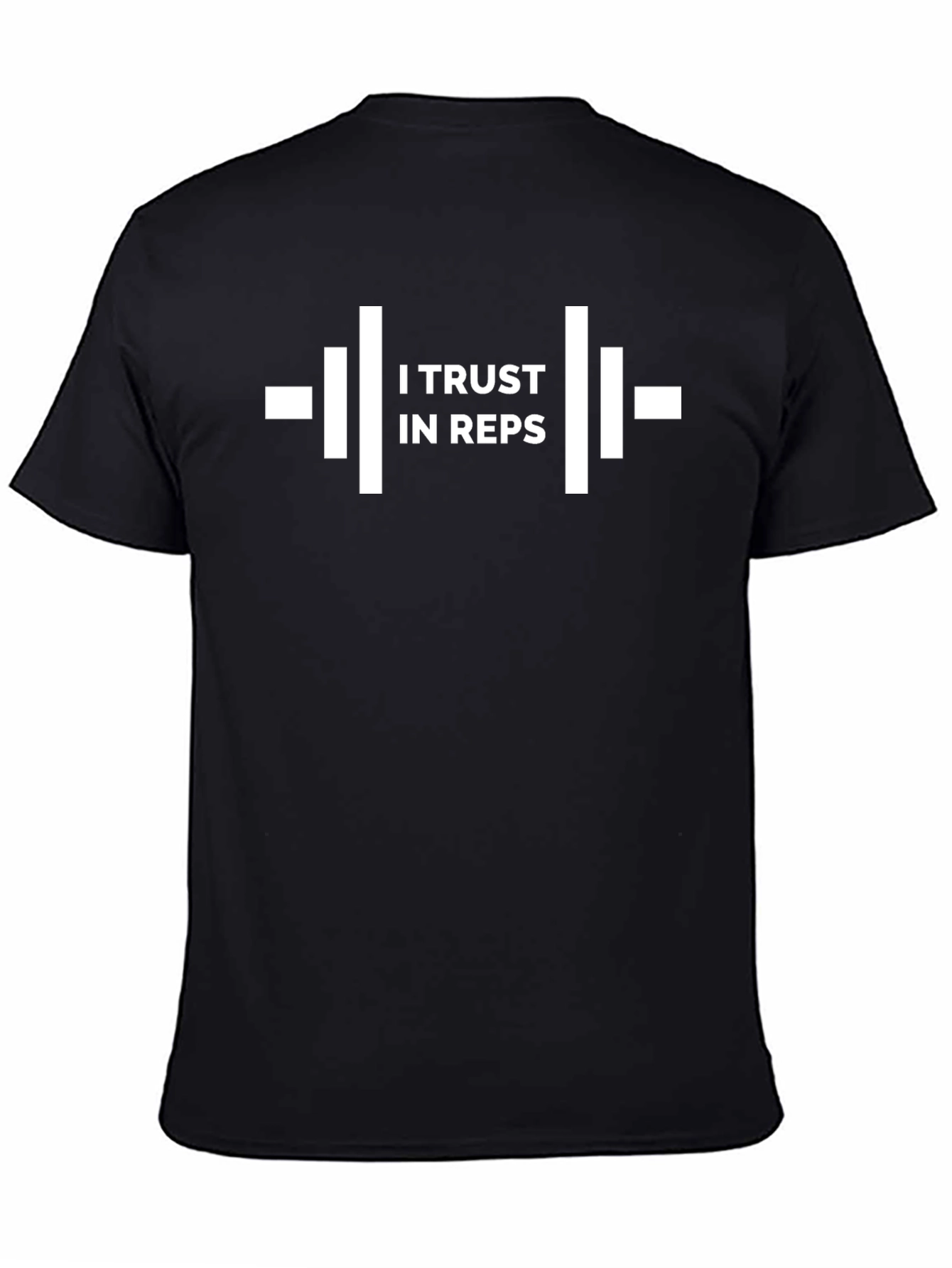 I Trust In Reps Black Cotton Gym T-Shirt
