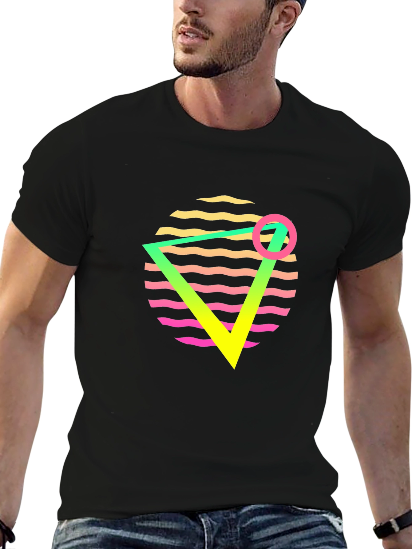 Retro Wave Graphic Tee - 80s Style T-Shirt