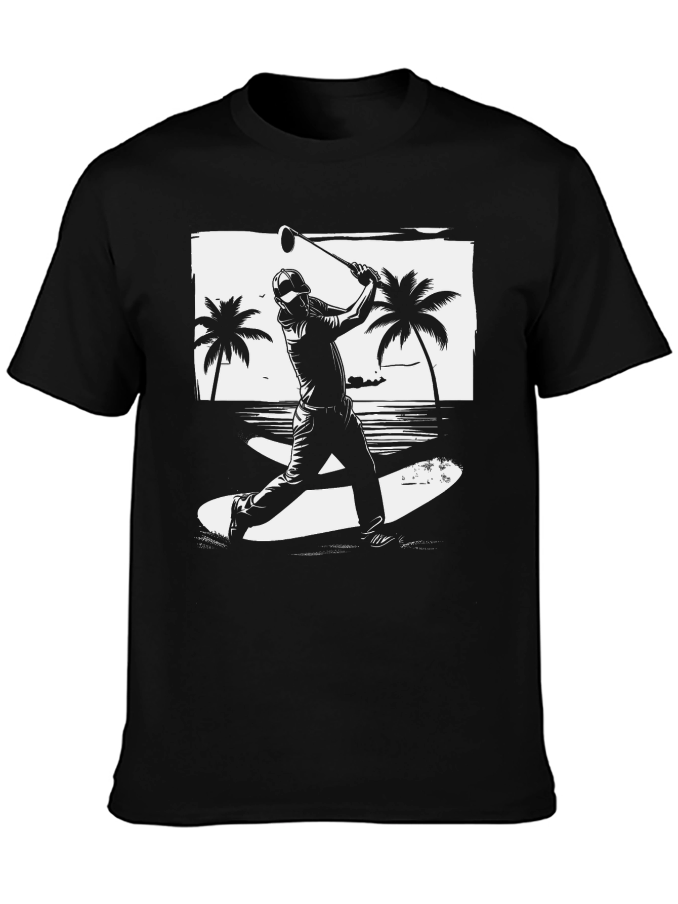 Beach Golf T-Shirt - Graphic Tee for Golfers