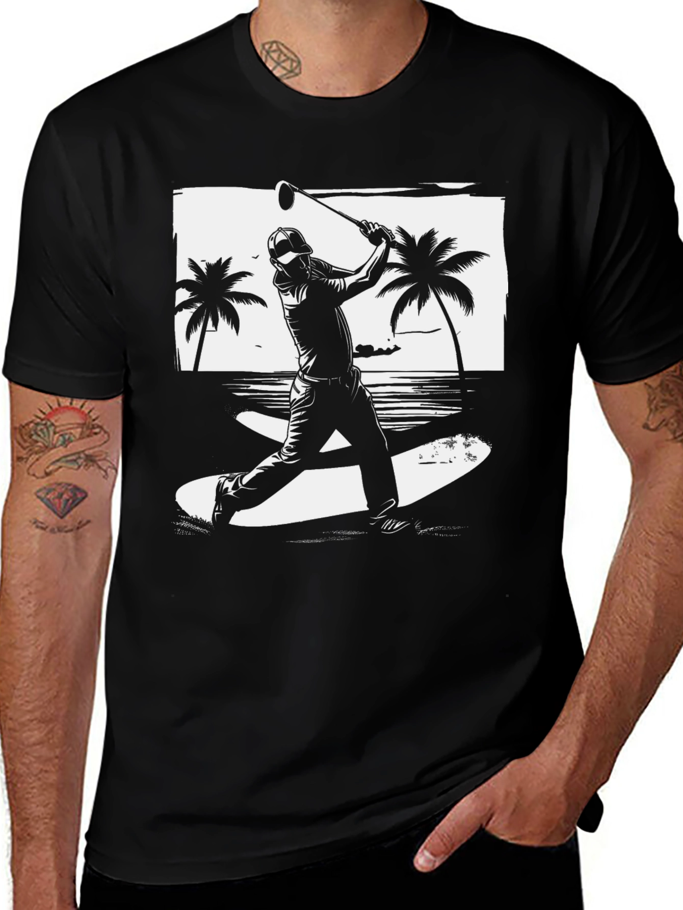 Beach Golf T-Shirt - Graphic Tee for Golfers