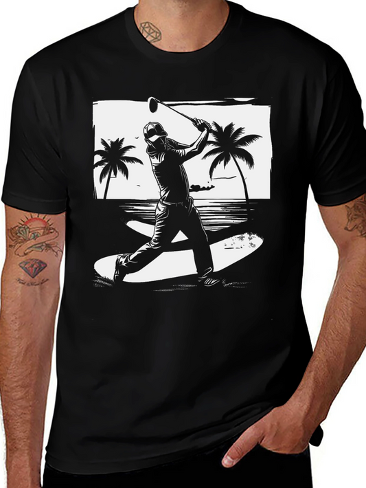 Beach Golf T-Shirt - Graphic Tee for Golfers
