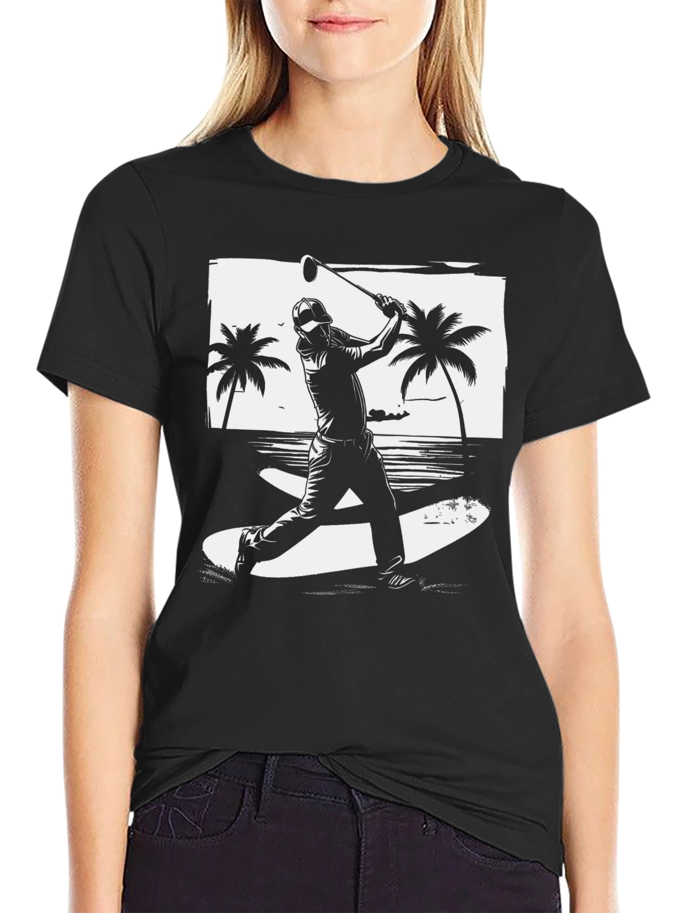 Beach Golf T-Shirt - Graphic Tee for Golfers