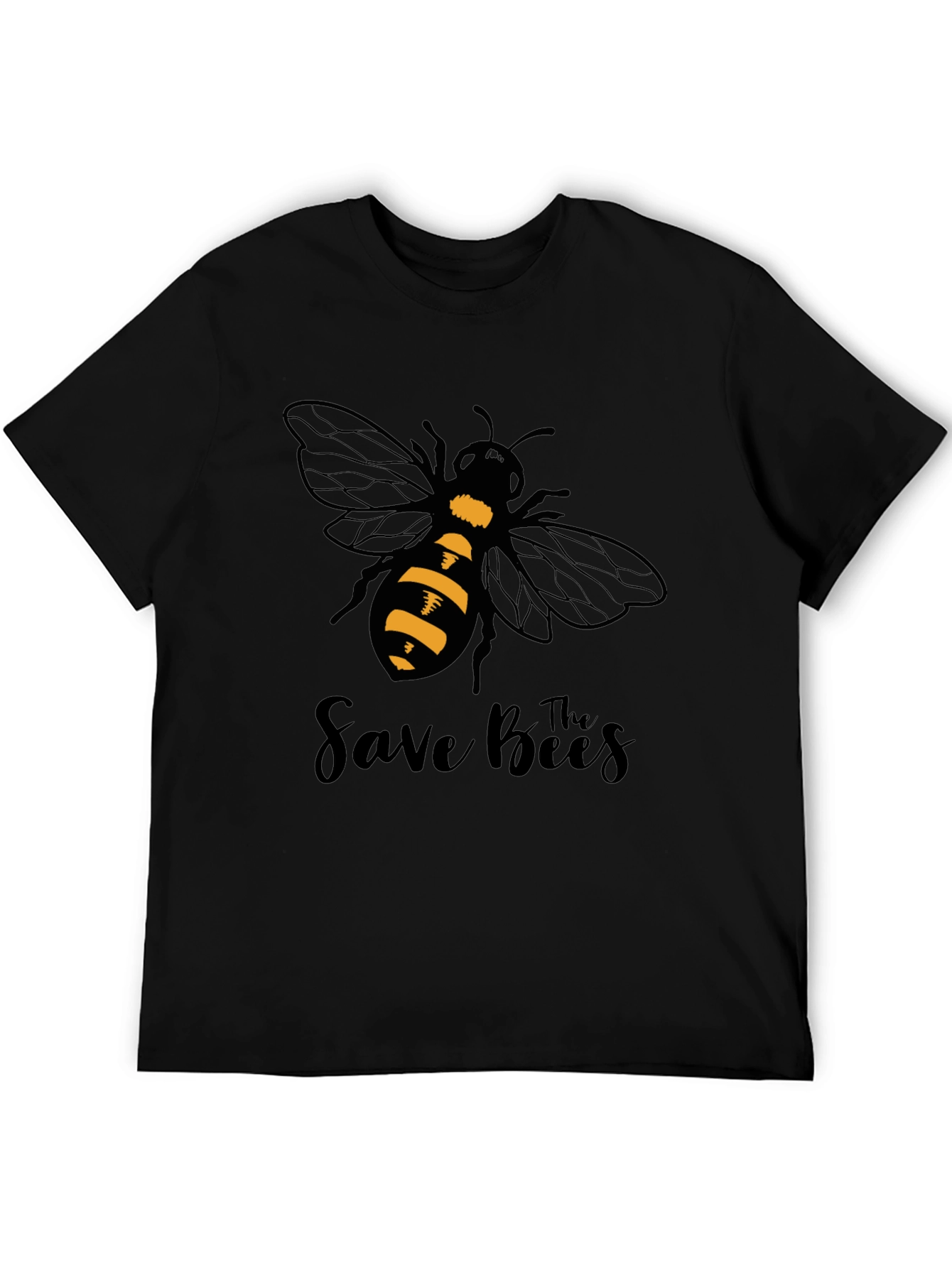 Save the Bees Graphic T-Shirt - Black Cotton Tee