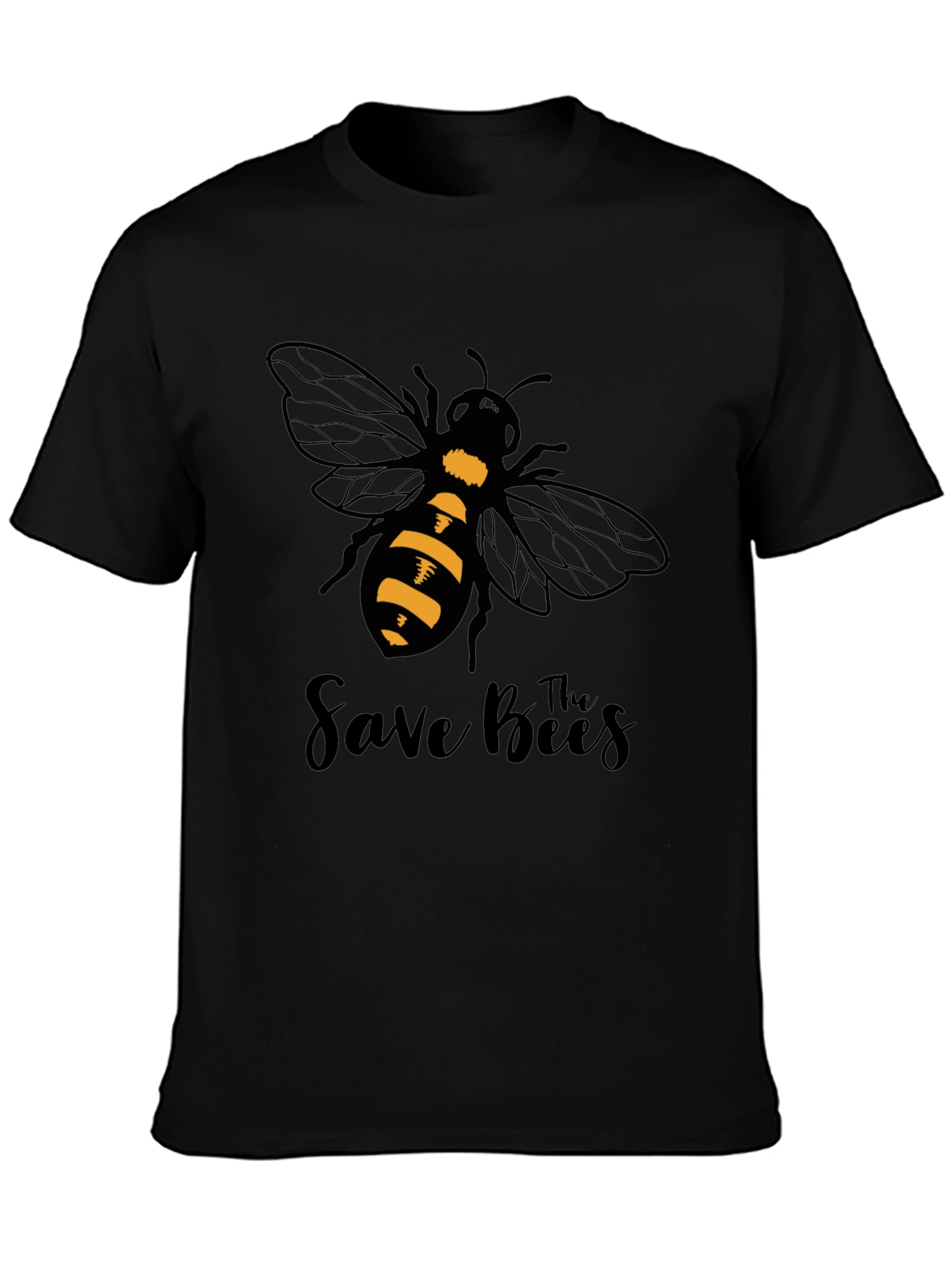 Save the Bees Graphic T-Shirt - Black Cotton Tee