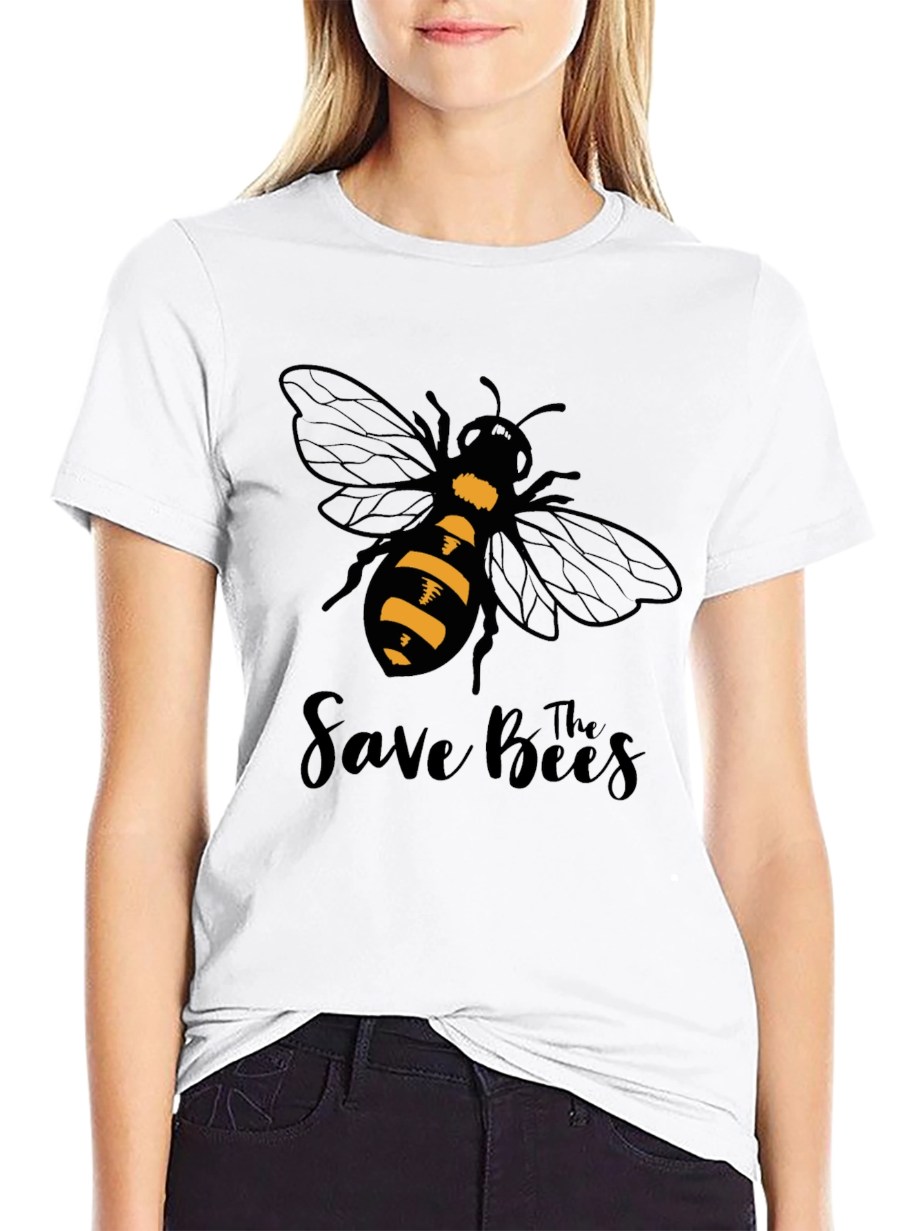 Save the Bees Graphic T-Shirt - Black Cotton Tee