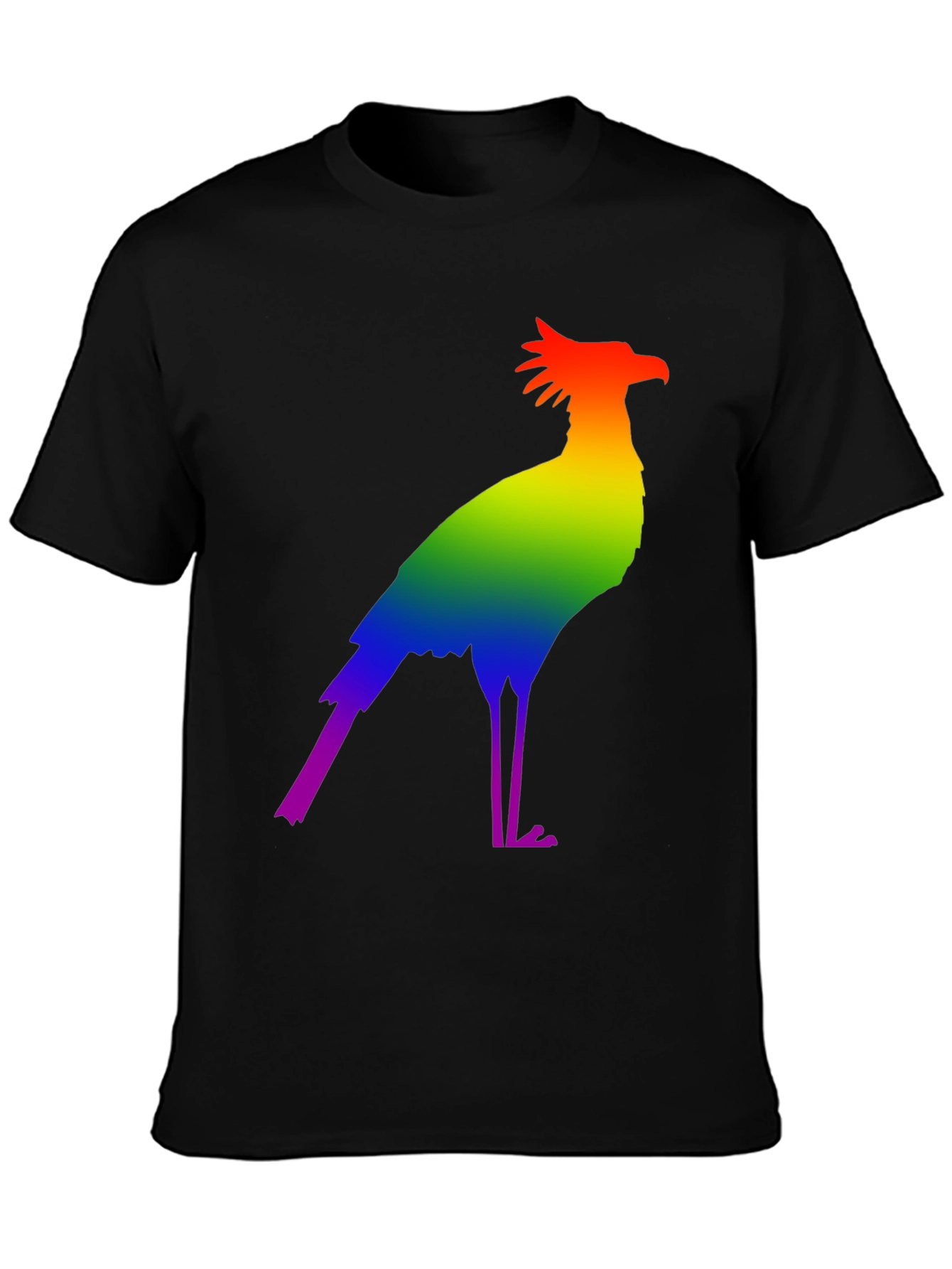 Rainbow Secretary Bird Graphic Tee - Stylish Pride Shirt