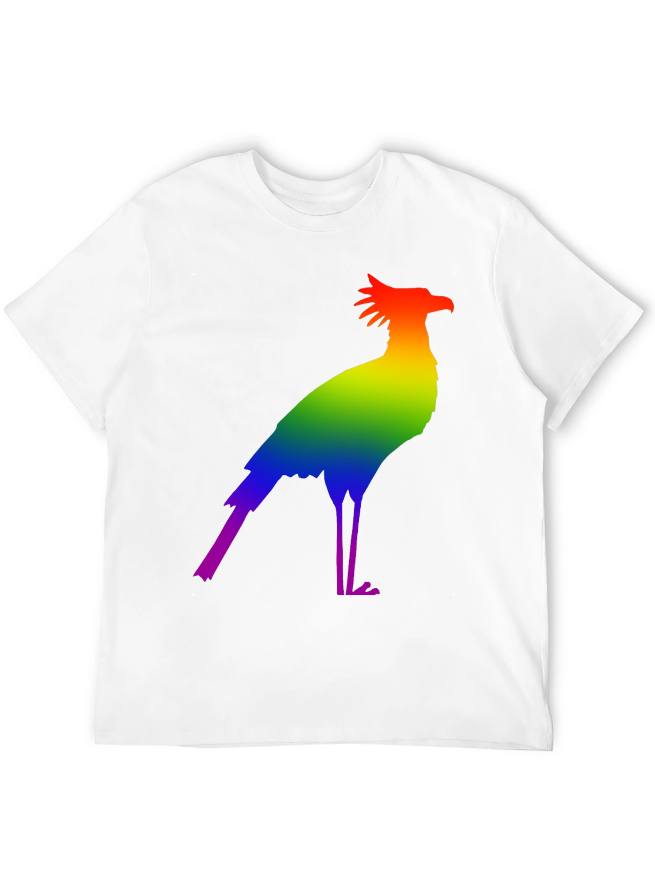 Rainbow Secretary Bird Graphic Tee - Stylish Pride Shirt