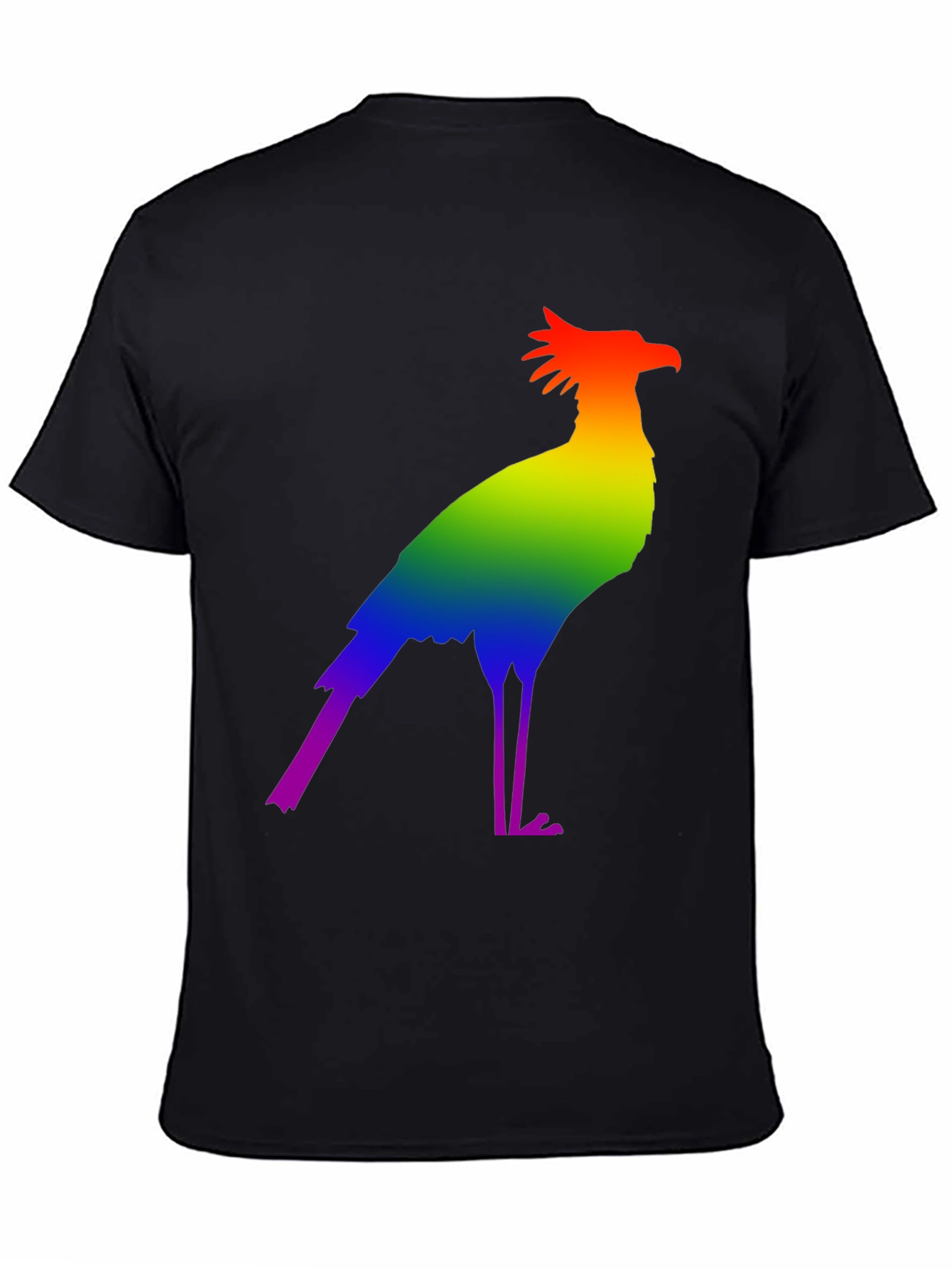 Rainbow Secretary Bird Graphic Tee - Stylish Pride Shirt