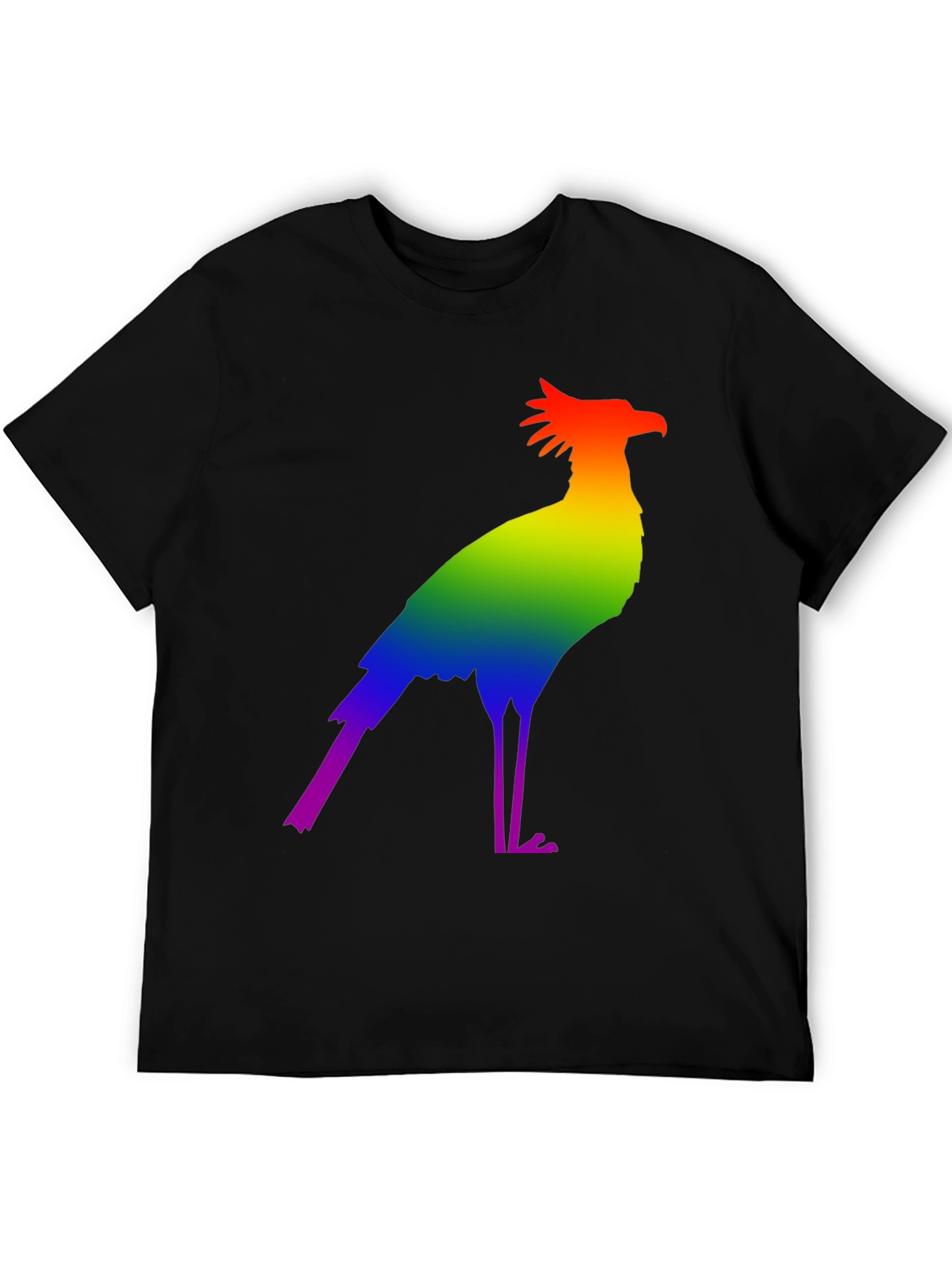 Rainbow Secretary Bird Graphic Tee - Stylish Pride Shirt