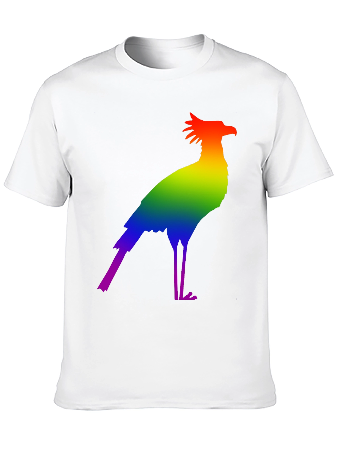 Rainbow Secretary Bird Graphic Tee - Stylish Pride Shirt