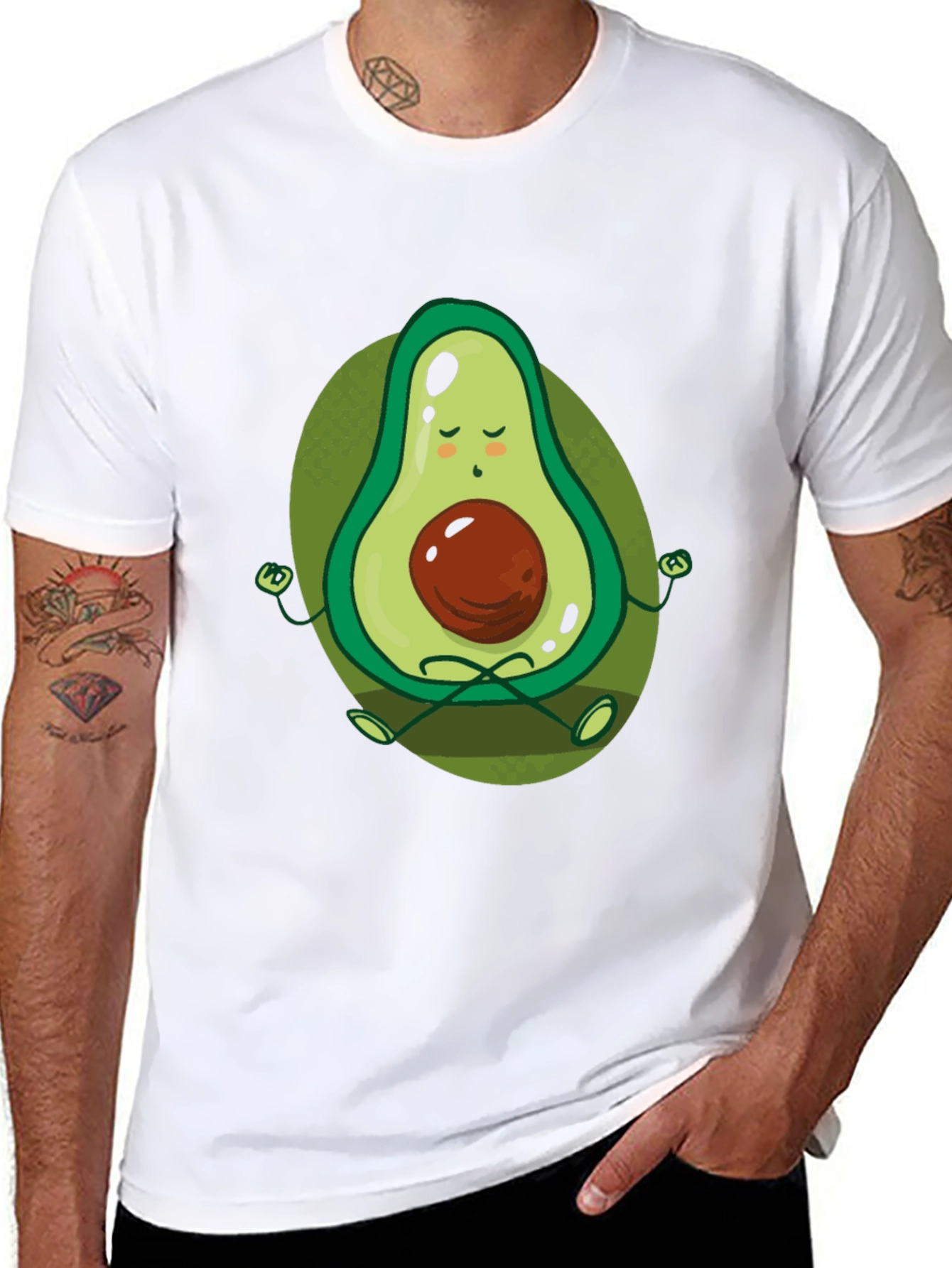 Zen Avocado Meditation T-Shirt - Relaxed Fit