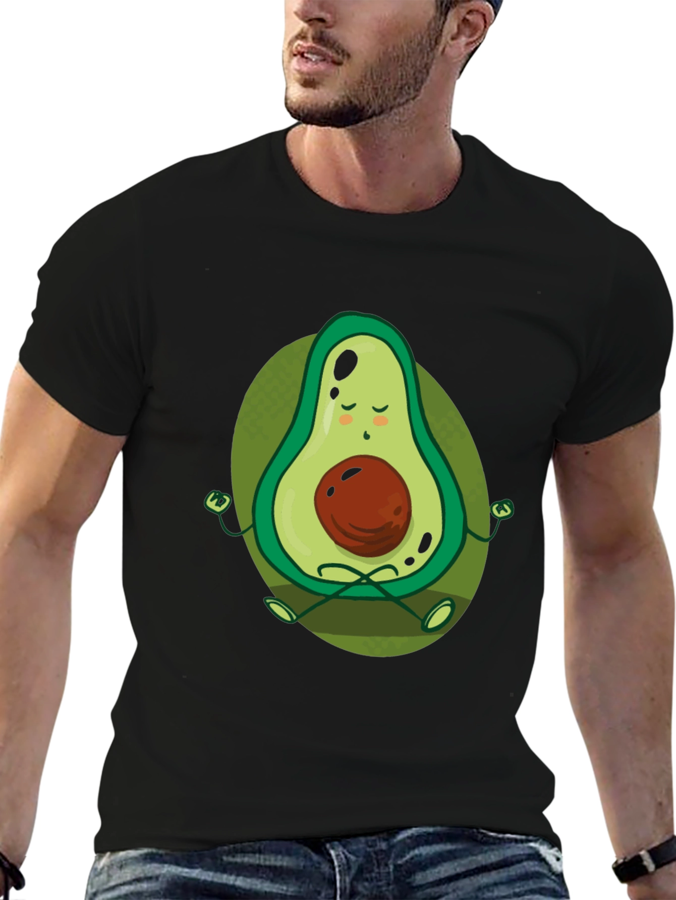 Zen Avocado Meditation T-Shirt - Relaxed Fit