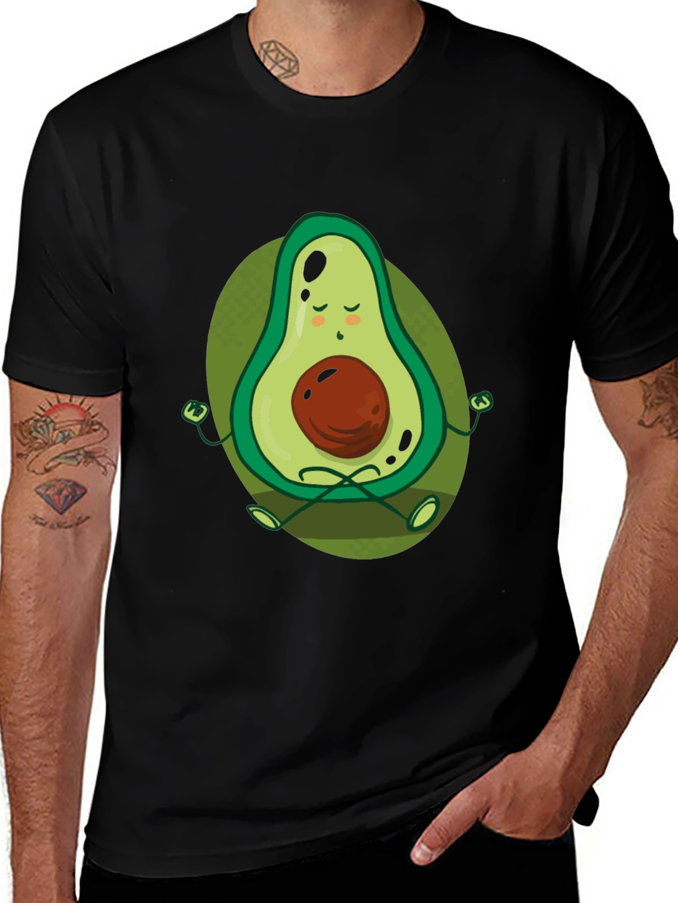 Zen Avocado Meditation T-Shirt - Relaxed Fit