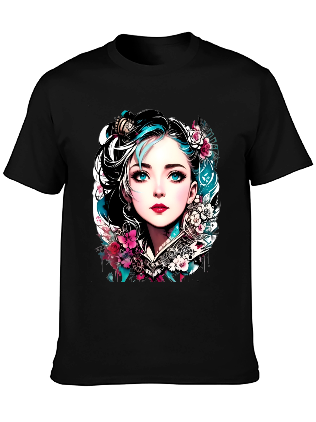 Floral Steampunk Girl Tee