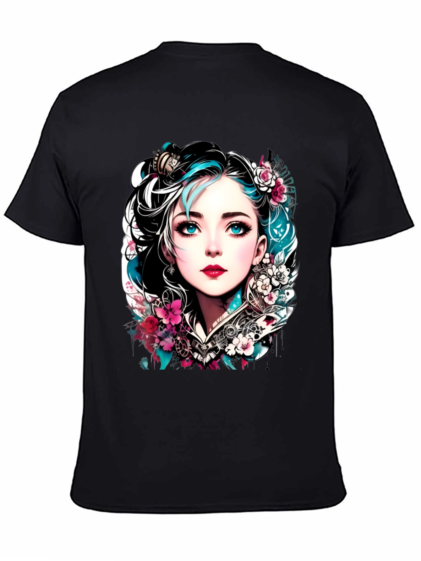 Floral Steampunk Girl Tee