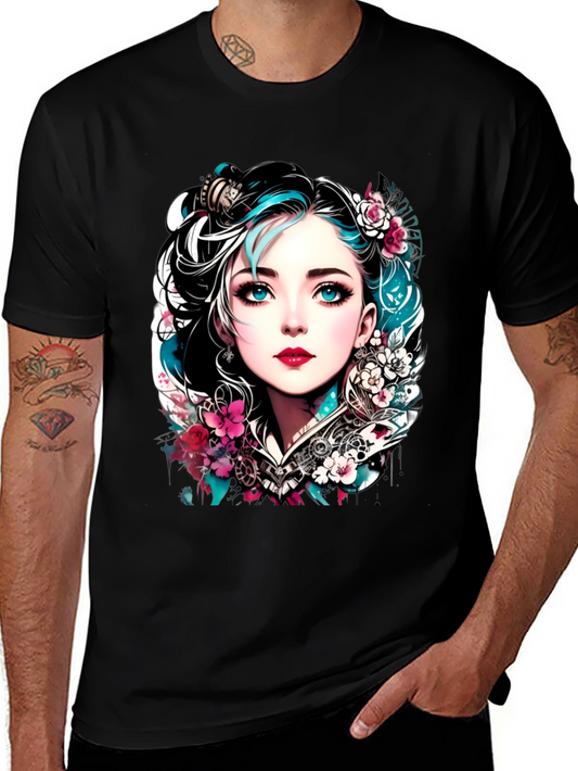 Floral Steampunk Girl Tee