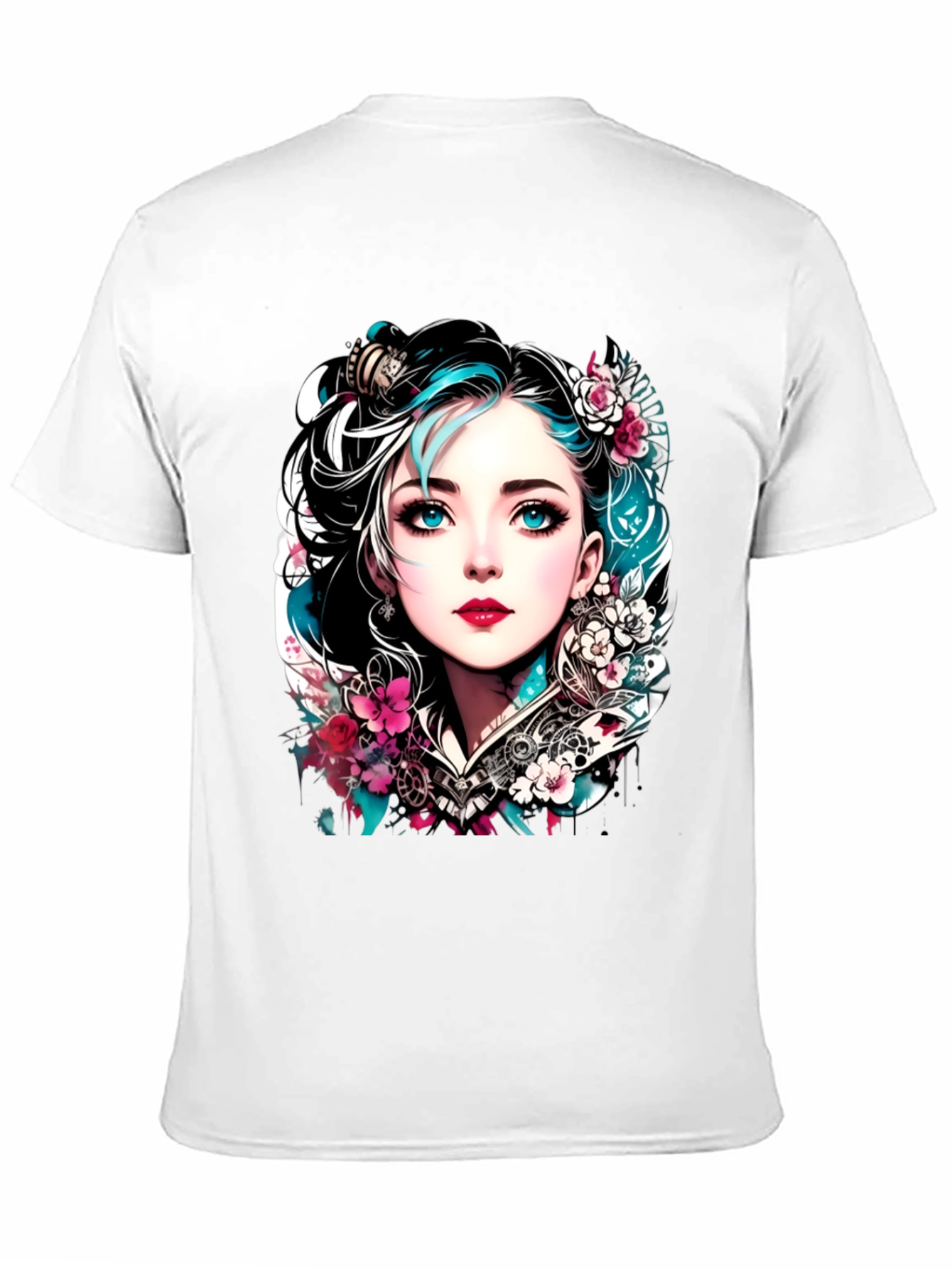 Floral Steampunk Girl Tee