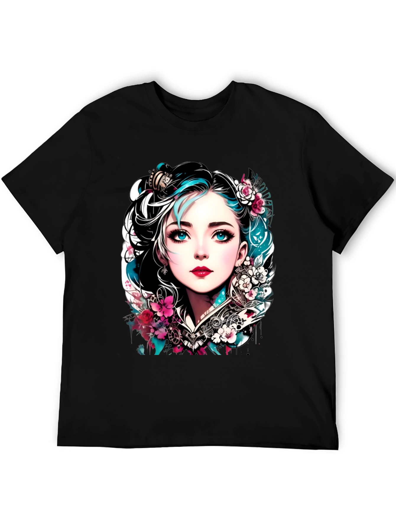 Floral Steampunk Girl Tee