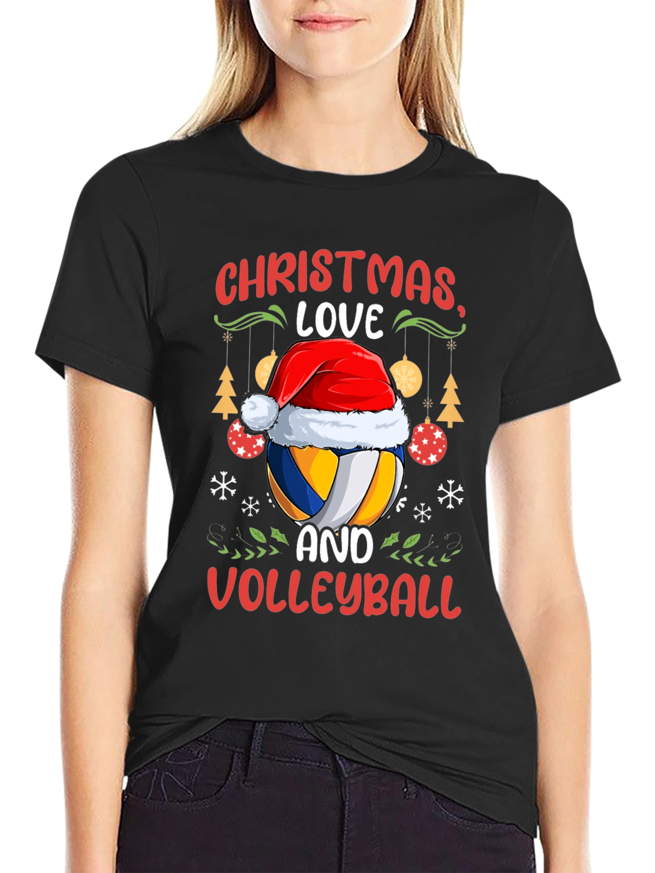Christmas Love Volleyball Graphic Tee