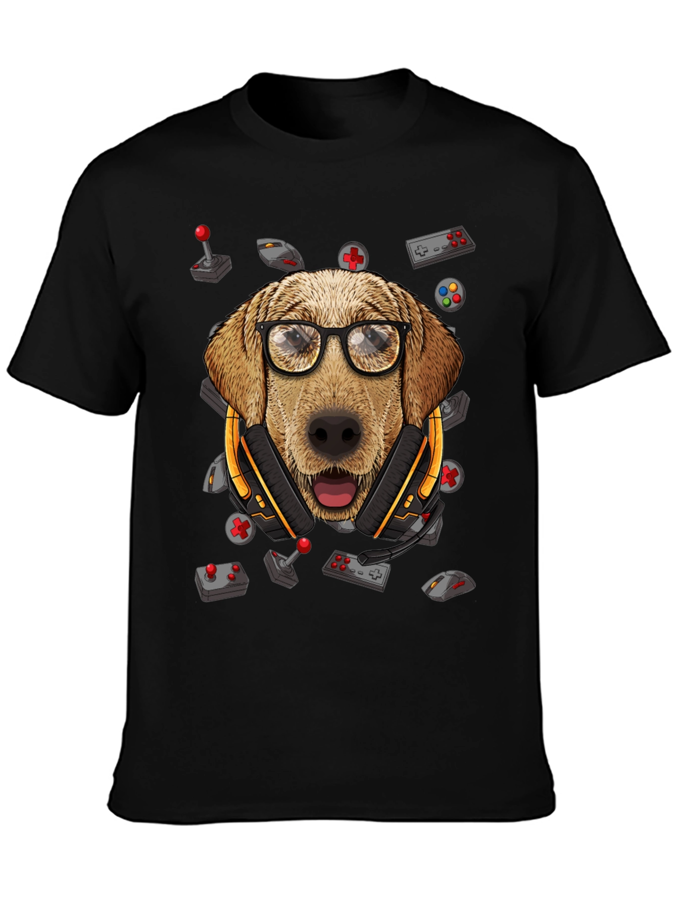 Gamer Dog T-Shirt - Golden Retriever Geek Tee